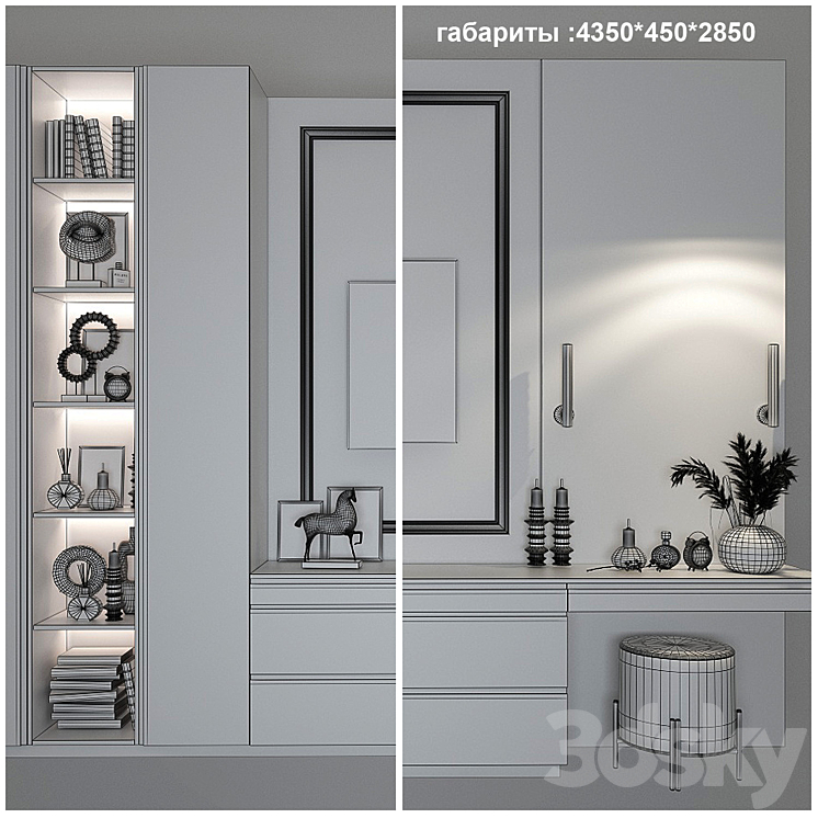 Dressing table and TV stand_11 3D Model