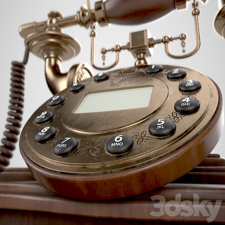 Antique telephone 3D Model Free