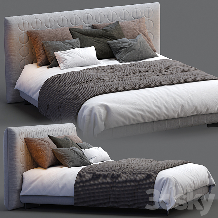 Minotti Bed CURTIS 3DS Max - thumbnail 2