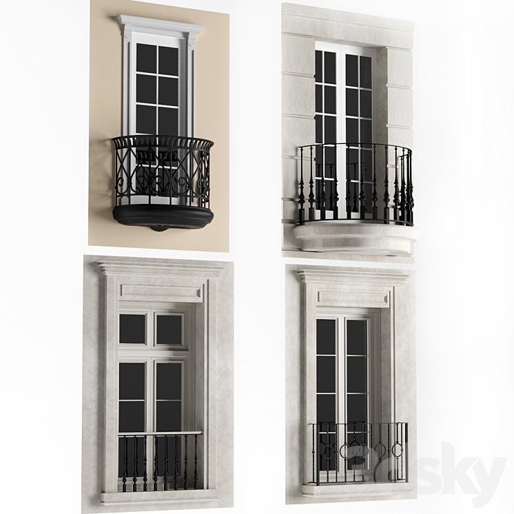 French balcony 3D Model