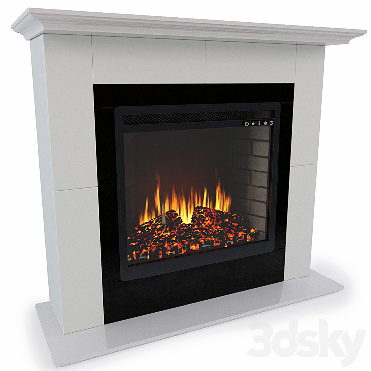 Fireplace Royal Flame Suite Alabaster with Fireplace Vision 23 Led Fx 3DS Max - thumbnail 1