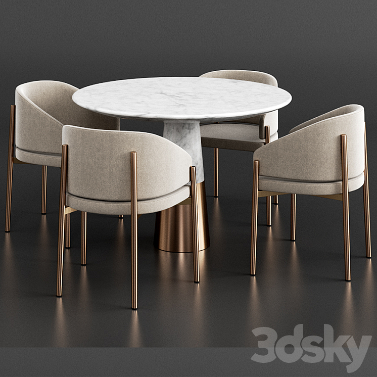 CB2 & Porro Dinning Set 3D Model