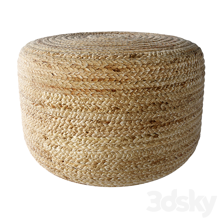 Braided jute pouf 3D Model