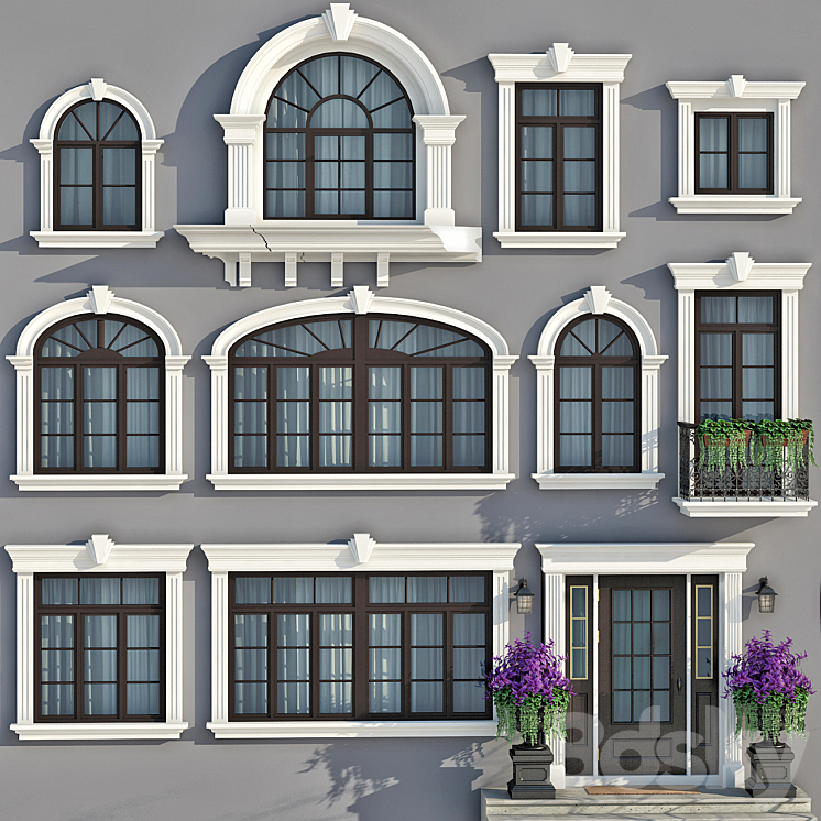 Windows and doors in the style of modern classics 3D Model