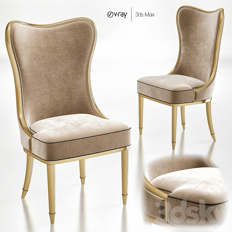 Caracole Carlile Dining Chair 3DS Max - thumbnail 1
