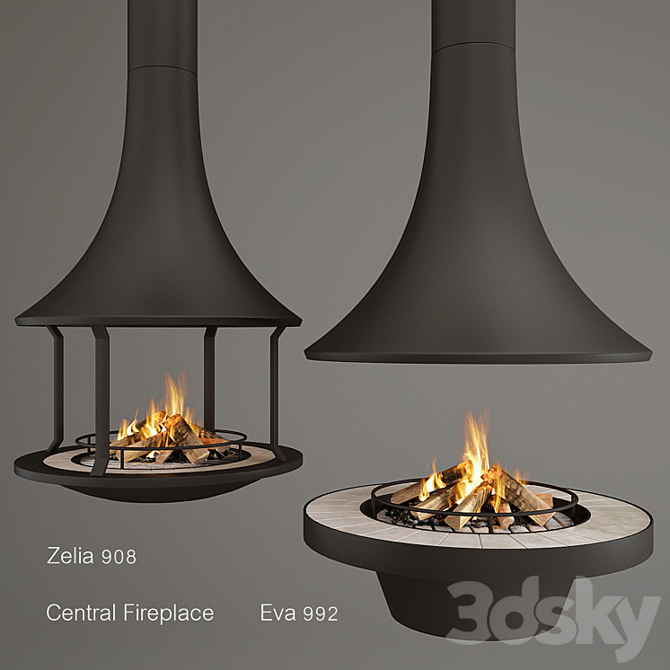 Two Fireplaces Zelia 908 and Eva 992 3DS Max - thumbnail 1