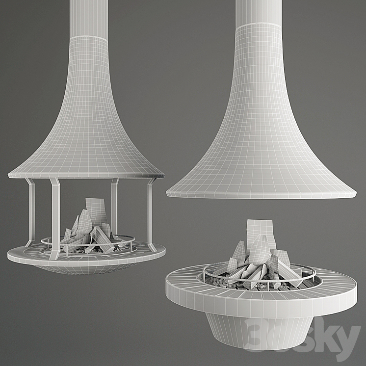 Two Fireplaces Zelia 908 and Eva 992 3DS Max - thumbnail 2