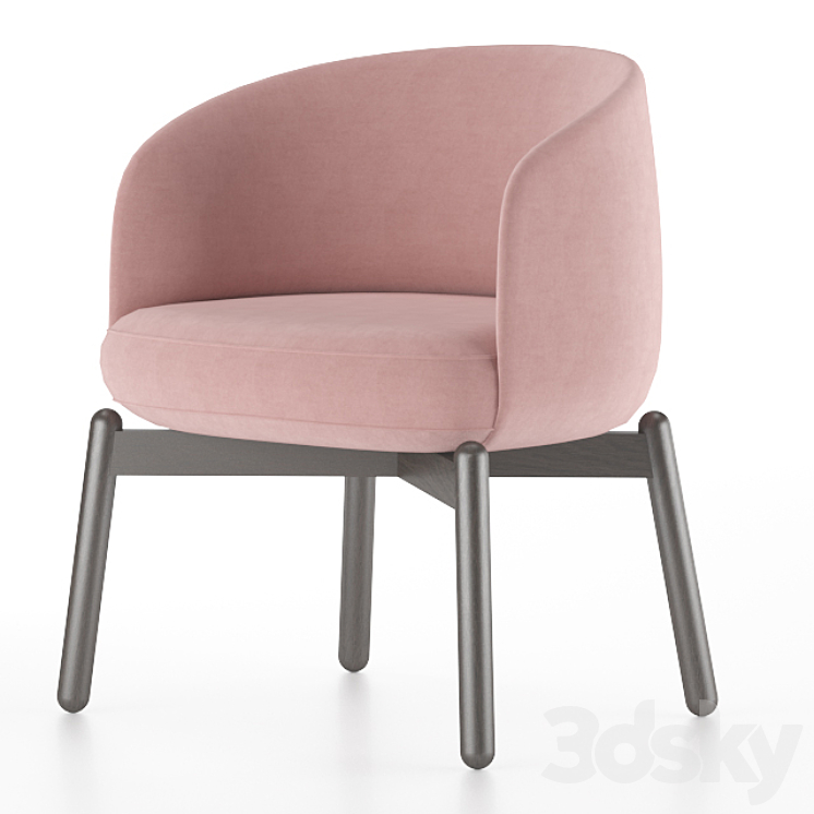 Low nest chair Arm chair 3D model
