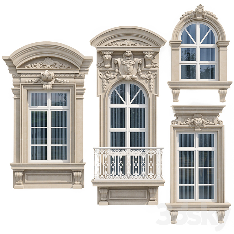 Windows in the style of modern classic 8 3D Model