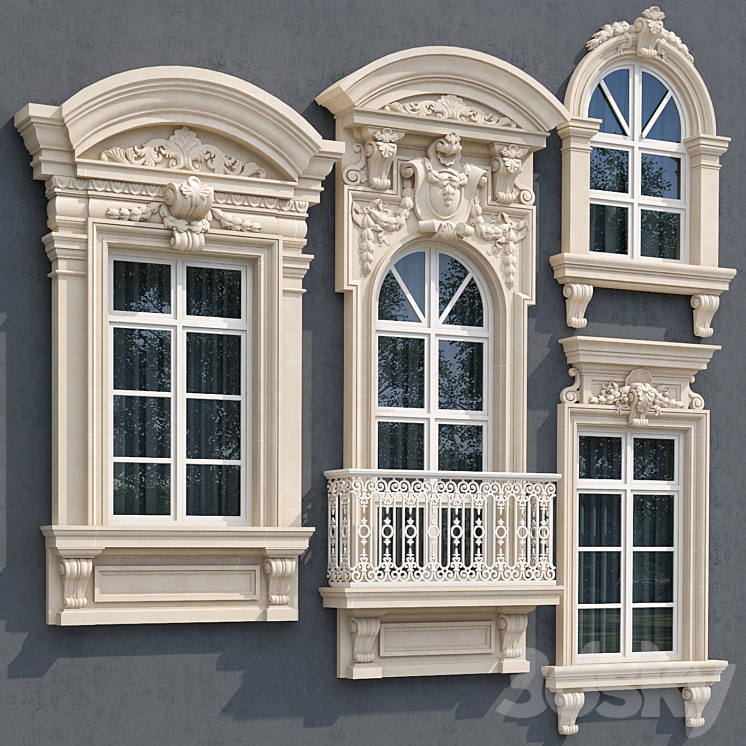 Windows in the style of modern classic 8 3D Model