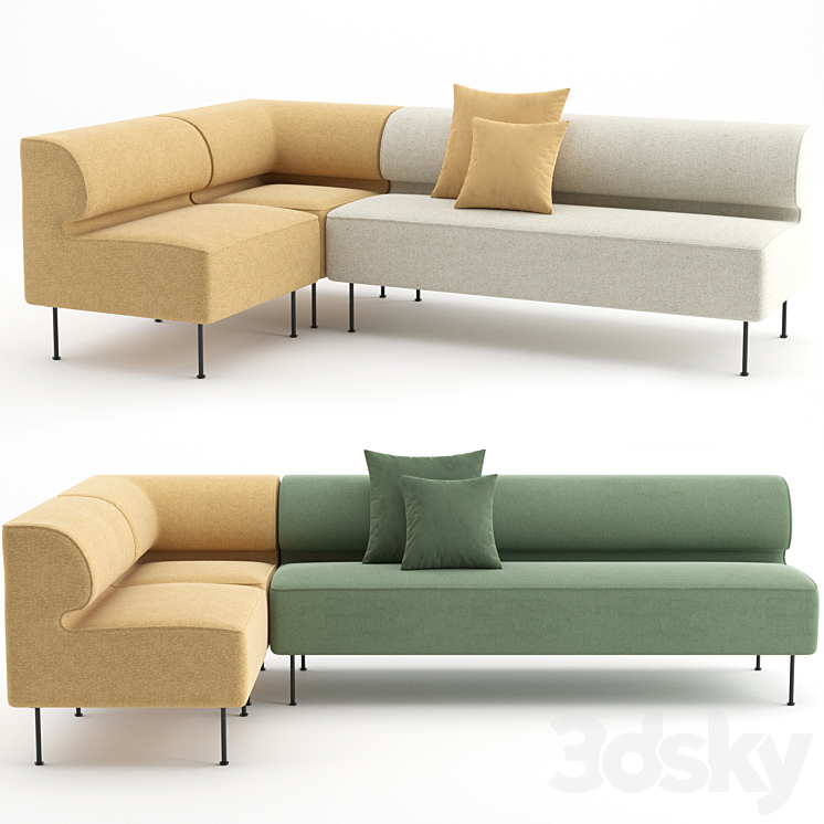 Eave Dining Sofa by MENU 3DS Max Model - thumbnail 1