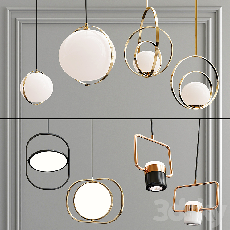 A collection of pendant lights. 3DS Max - thumbnail 2