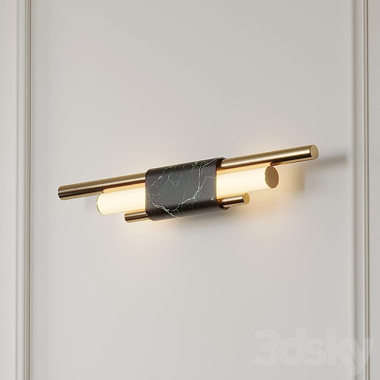 Copper wall lamp 3DS Max - thumbnail 2