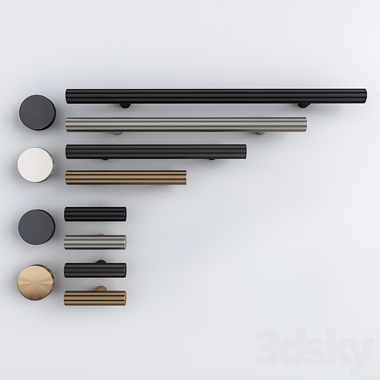 Knob House Set D015 D18 D009 3D Model