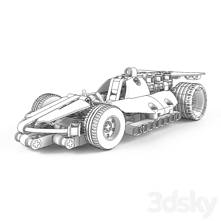 Lego Technic Race Car 3D Model