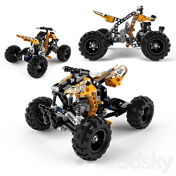 Lego Technic Quad Bike 3DS Max - thumbnail 1