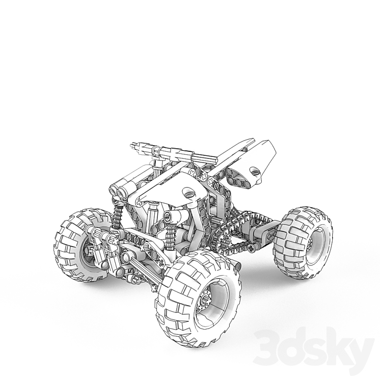 Lego Technic Quad Bike 3DS Max - thumbnail 2