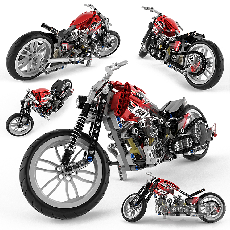 Lego Technic Motorbike Alternative 3DS Max - thumbnail 1