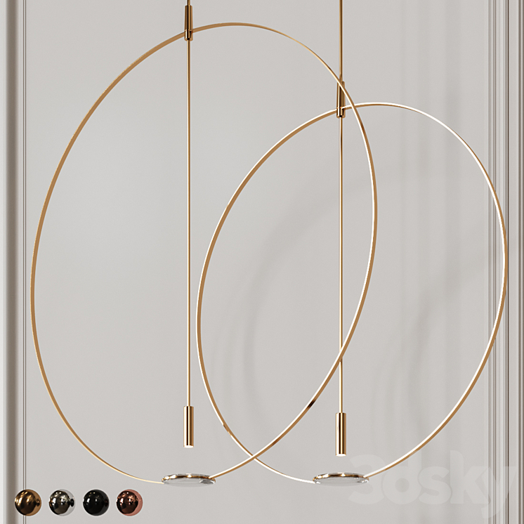 Giustini and Stagetti MAGNIFIER CEILING LAMP Gold Black Chrome Bromze 3D Model