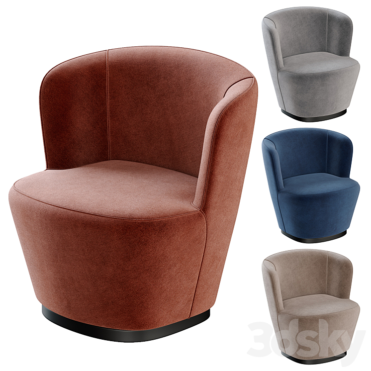GUBI Stay Lounge Chair 3DS Max Model - thumbnail 2