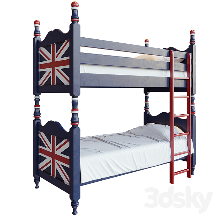 Bunk Bed London Bed 3D model