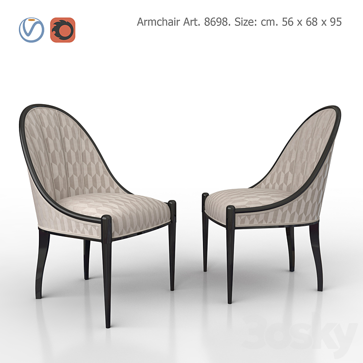 Chair upholstered. SALDA. Art8698. 3DS Max - thumbnail 1