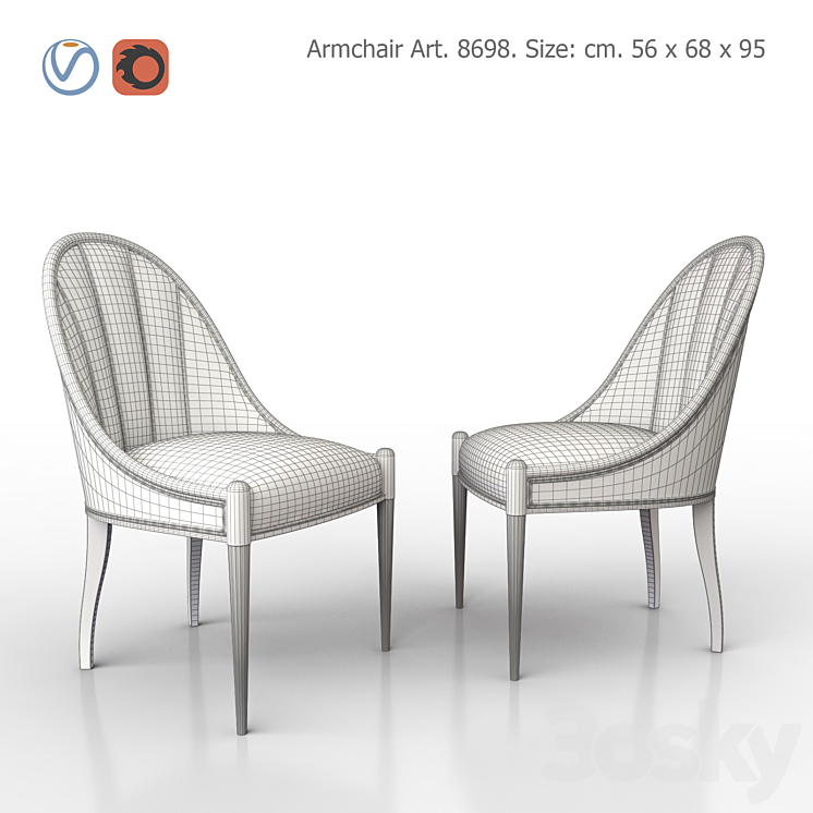 Chair upholstered. SALDA. Art8698. 3DS Max - thumbnail 2