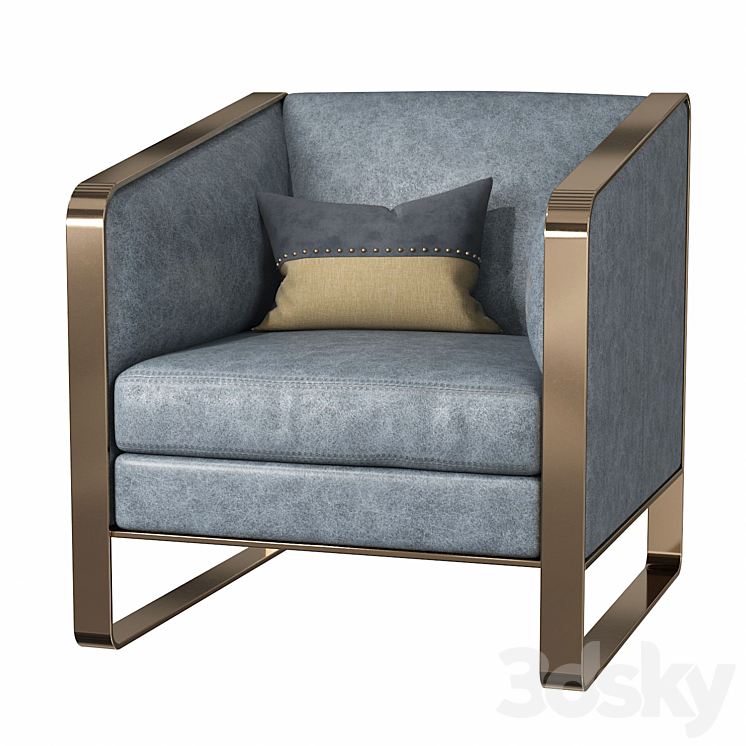Uttermost Yvette Accent Chair 3DS Max Model - thumbnail 1