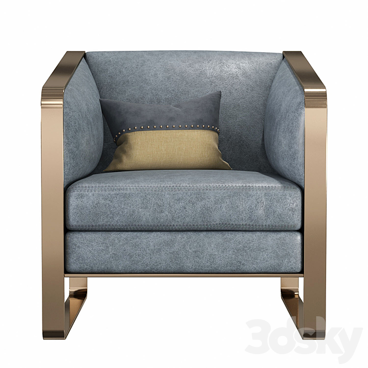 Uttermost Yvette Accent Chair 3DS Max Model - thumbnail 2