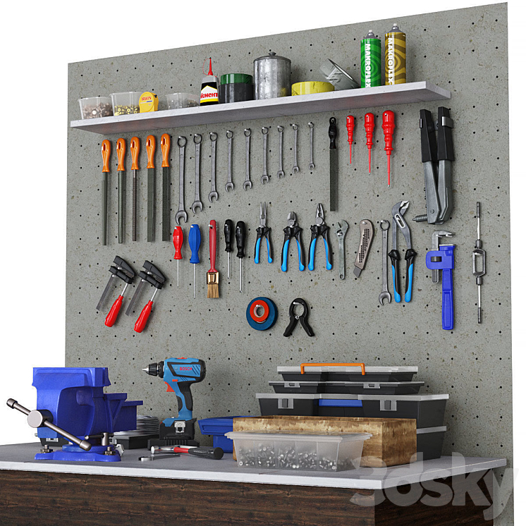 garage tools 3D Model