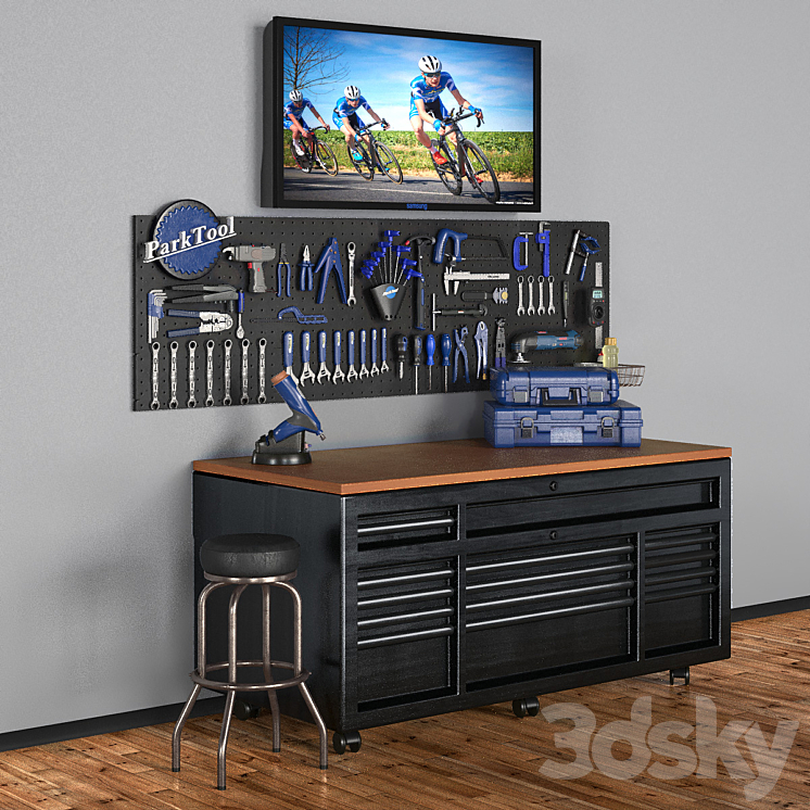 garage tools set 6 3D Model