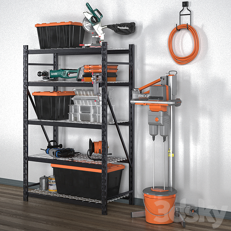 garage tools set 12 3D Model