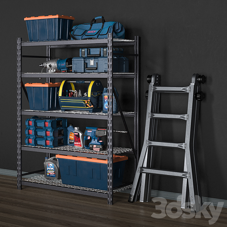 garage tools set 14 3D Model