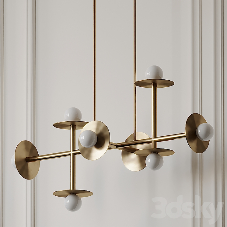 Nodes 8 Light Linear Suspension by Kelly Wearstler 3D Model