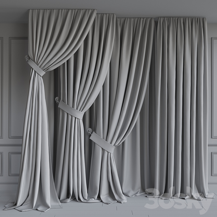 Set of portieres 39. Beige gamma 3D Model