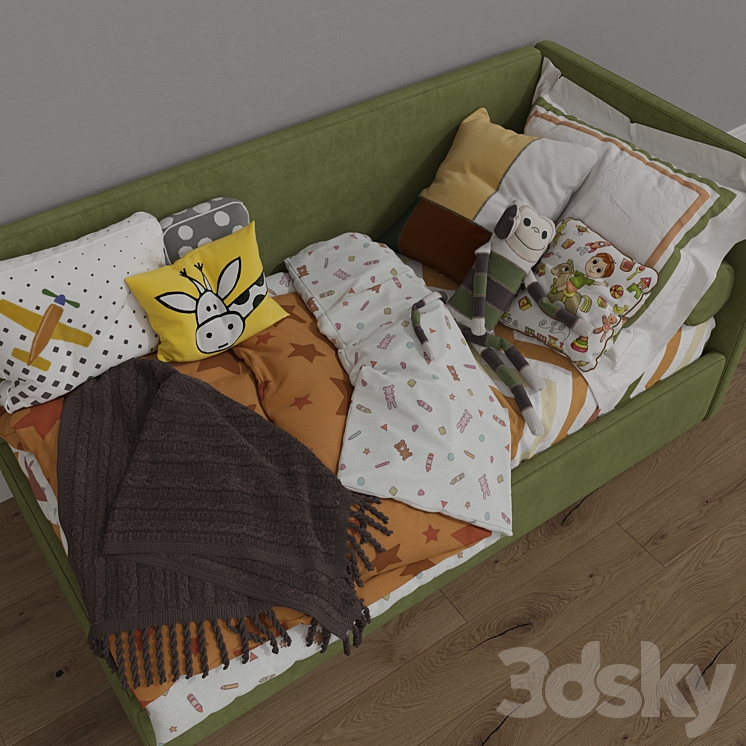 Single Beds 02 Girls and Boy 3DS Max - thumbnail 2