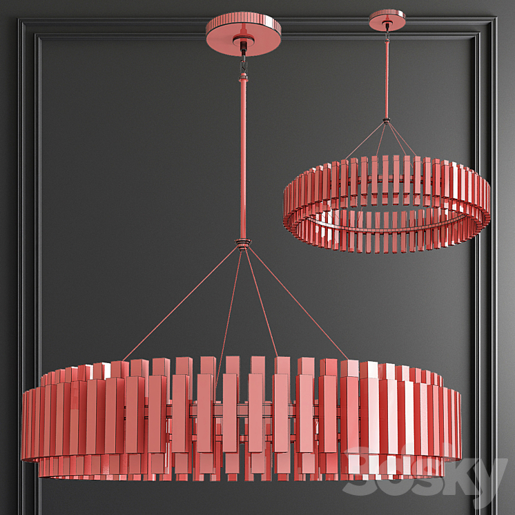 LED Round Crystal Chandelier 3DS Max - thumbnail 2