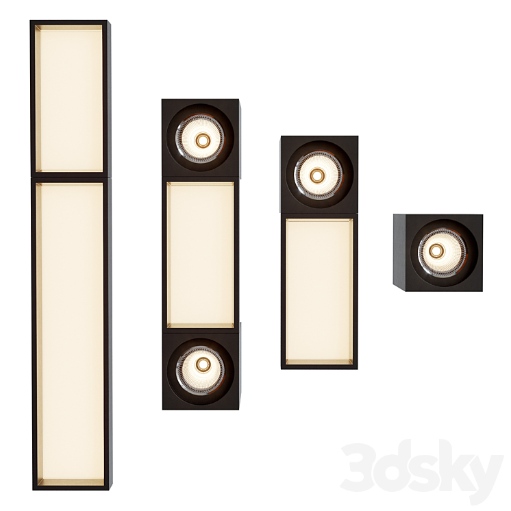 Modular Lighting Instruments QBINI Set 3D Model