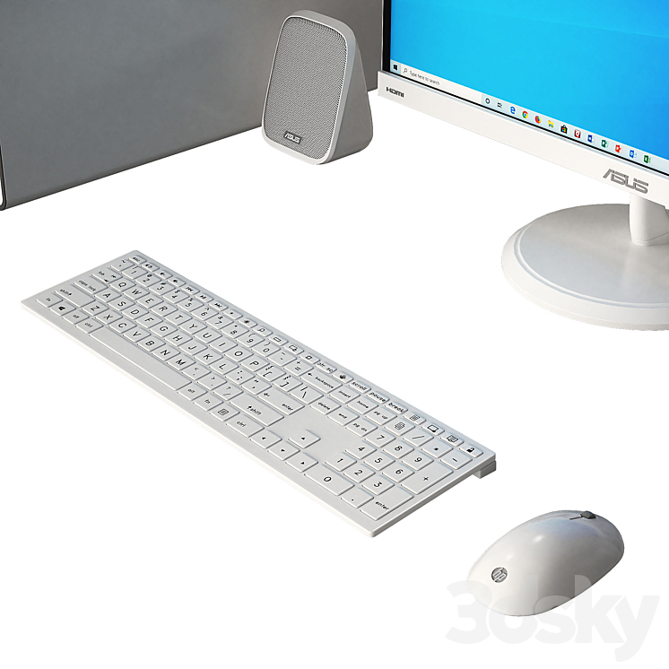 White PC Asus 3D Model