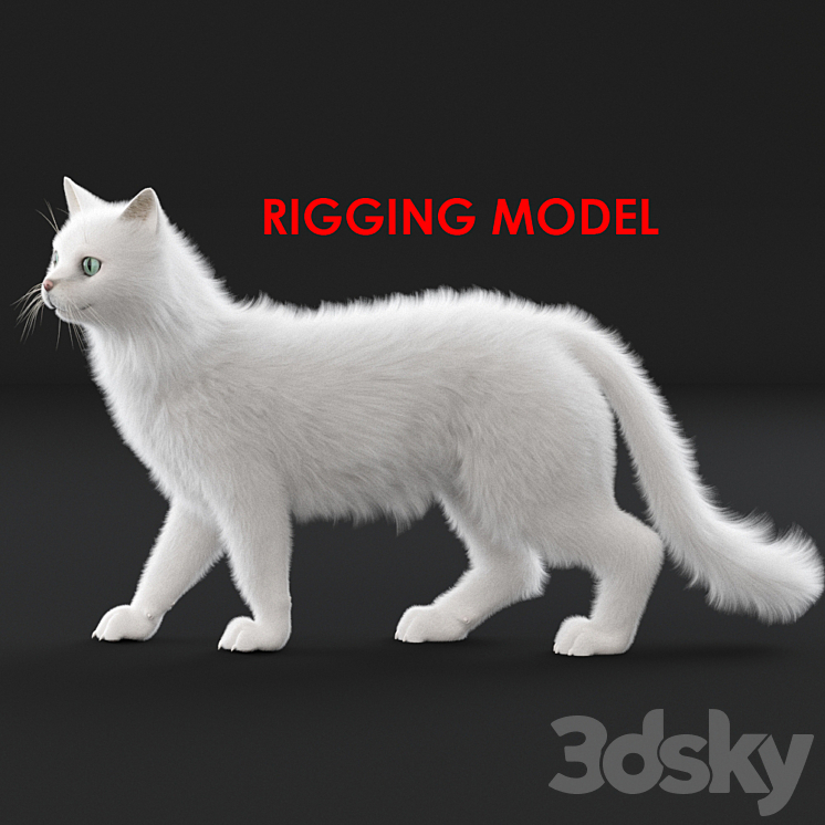 White cat (rig) 3DS Max - thumbnail 1