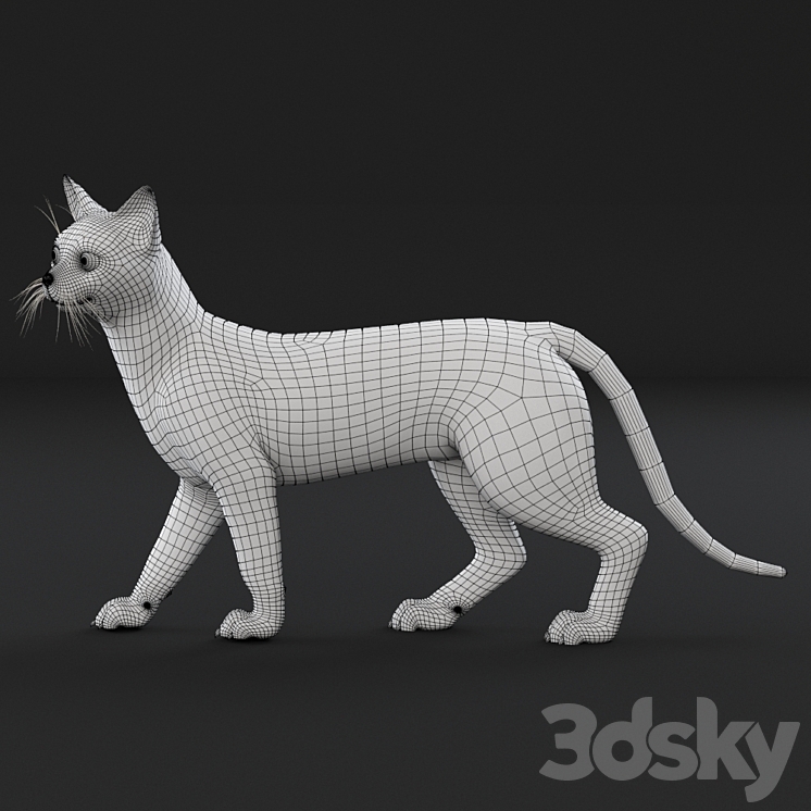 White cat (rig) 3DS Max - thumbnail 2