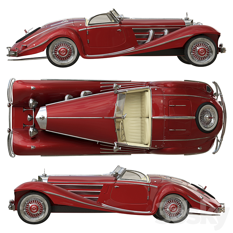 Mercedes 540K Roadster 3D Model