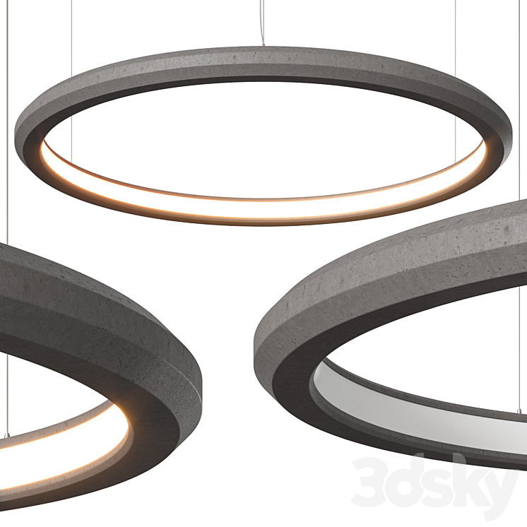 Materica Circle IN Large Concrete Halo Pendant Light 3DS Max - thumbnail 1