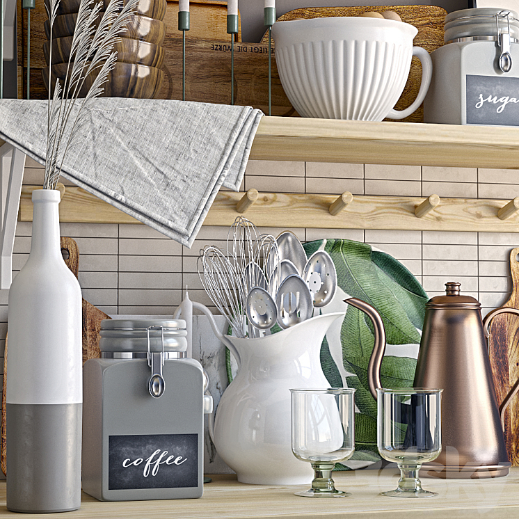 Decorative set for the kitchen 8 3D Model