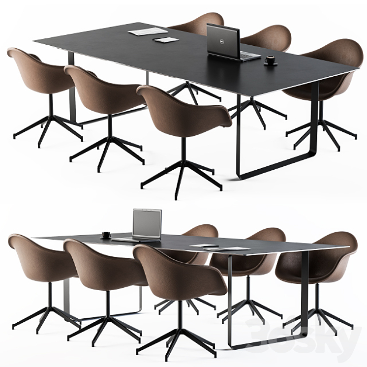 Conference Table with Chair Loft 3DS Max - thumbnail 1