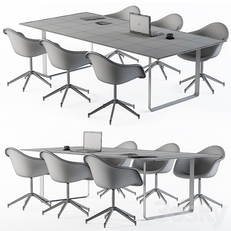 Conference Table with Chair Loft 3DS Max - thumbnail 2