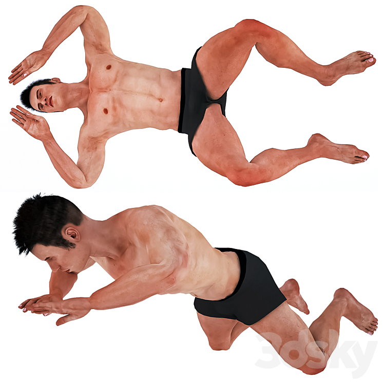 Man with Swimming Pose 3DS Max - thumbnail 2