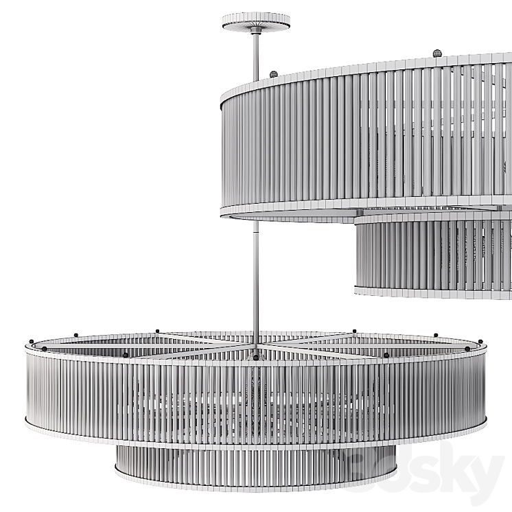 Restoration Hardware MARAIS ROUND CHANDELIER 47 Nickel 3D Model