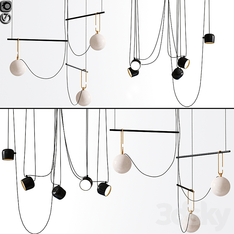 Flos Aim And Ceiling Light Pendant 3DS Max - thumbnail 1