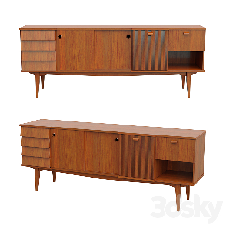 Italian vintage chest of drawers 3DS Max - thumbnail 1